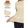 image:imageMAGCOMSEN Womens Workout Tops Short Sleeve Shirts UPF 50 Quick Dry Athletic Sun Protection Rash Guard for WomenLight Apricot