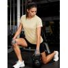 image:imageMAGCOMSEN Womens Workout Tops Short Sleeve Shirts UPF 50 Quick Dry Athletic Sun Protection Rash Guard for WomenLight Apricot