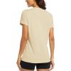 image:imageMAGCOMSEN Womens Workout Tops Short Sleeve Shirts UPF 50 Quick Dry Athletic Sun Protection Rash Guard for WomenLight Apricot