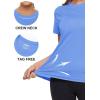 image:imageMAGCOMSEN Womens Workout Tops Short Sleeve Shirts UPF 50 Quick Dry Athletic Sun Protection Rash Guard for WomenLight Blue