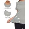 image:imageMAGCOMSEN Womens Workout Tops Short Sleeve Shirts UPF 50 Quick Dry Athletic Sun Protection Rash Guard for WomenLight Gery