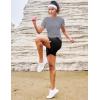image:imageMAGCOMSEN Womens Workout Tops Short Sleeve Shirts UPF 50 Quick Dry Athletic Sun Protection Rash Guard for WomenLight Gery
