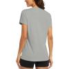 image:imageMAGCOMSEN Womens Workout Tops Short Sleeve Shirts UPF 50 Quick Dry Athletic Sun Protection Rash Guard for WomenLight Gery