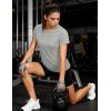 image:imageMAGCOMSEN Womens Workout Tops Short Sleeve Shirts UPF 50 Quick Dry Athletic Sun Protection Rash Guard for WomenLight Gery