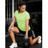 image:imageMAGCOMSEN Womens Workout Tops Short Sleeve Shirts UPF 50 Quick Dry Athletic Sun Protection Rash Guard for WomenLight Green