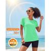 image:imageMAGCOMSEN Womens Workout Tops Short Sleeve Shirts UPF 50 Quick Dry Athletic Sun Protection Rash Guard for WomenMint Green
