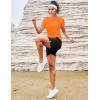 image:imageMAGCOMSEN Womens Workout Tops Short Sleeve Shirts UPF 50 Quick Dry Athletic Sun Protection Rash Guard for WomenOrange