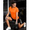 image:imageMAGCOMSEN Womens Workout Tops Short Sleeve Shirts UPF 50 Quick Dry Athletic Sun Protection Rash Guard for WomenOrange