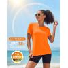 image:imageMAGCOMSEN Womens Workout Tops Short Sleeve Shirts UPF 50 Quick Dry Athletic Sun Protection Rash Guard for WomenOrange