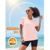 image:imageMAGCOMSEN Womens Workout Tops Short Sleeve Shirts UPF 50 Quick Dry Athletic Sun Protection Rash Guard for WomenPink
