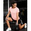image:imageMAGCOMSEN Womens Workout Tops Short Sleeve Shirts UPF 50 Quick Dry Athletic Sun Protection Rash Guard for WomenPink