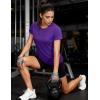image:imageMAGCOMSEN Womens Workout Tops Short Sleeve Shirts UPF 50 Quick Dry Athletic Sun Protection Rash Guard for WomenPruple