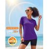 image:imageMAGCOMSEN Womens Workout Tops Short Sleeve Shirts UPF 50 Quick Dry Athletic Sun Protection Rash Guard for WomenPruple