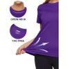 image:imageMAGCOMSEN Womens Workout Tops Short Sleeve Shirts UPF 50 Quick Dry Athletic Sun Protection Rash Guard for WomenPruple