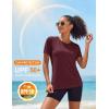 image:imageMAGCOMSEN Womens Workout Tops Short Sleeve Shirts UPF 50 Quick Dry Athletic Sun Protection Rash Guard for WomenWine