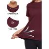 image:imageMAGCOMSEN Womens Workout Tops Short Sleeve Shirts UPF 50 Quick Dry Athletic Sun Protection Rash Guard for WomenWine