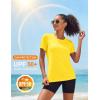 image:imageMAGCOMSEN Womens Workout Tops Short Sleeve Shirts UPF 50 Quick Dry Athletic Sun Protection Rash Guard for WomenYellow