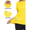 image:imageMAGCOMSEN Womens Workout Tops Short Sleeve Shirts UPF 50 Quick Dry Athletic Sun Protection Rash Guard for WomenYellow