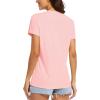 image:imageMAGCOMSEN Womens Workout Tops Short Sleeve UPF 50 Athletic Shirts Quick Dry VNeck TShirt Moisture Wicking Gym Tee02light Pink