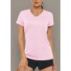 image:imageMAGCOMSEN Womens Workout Tops Short Sleeve UPF 50 Athletic Shirts Quick Dry VNeck TShirt Moisture Wicking Gym Tee02light Pink