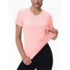 image:imageMAGCOMSEN Womens Workout Tops Short Sleeve UPF 50 Athletic Shirts Quick Dry VNeck TShirt Moisture Wicking Gym Tee02light Pink