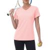 image:imageMAGCOMSEN Womens Workout Tops Short Sleeve UPF 50 Athletic Shirts Quick Dry VNeck TShirt Moisture Wicking Gym Tee02light Pink