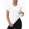 image:imageMAGCOMSEN Womens Workout Tops Short Sleeve UPF 50 Athletic Shirts Quick Dry VNeck TShirt Moisture Wicking Gym Tee03white