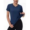 image:imageMAGCOMSEN Womens Workout Tops Short Sleeve UPF 50 Athletic Shirts Quick Dry VNeck TShirt Moisture Wicking Gym Tee04navy