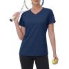 image:imageMAGCOMSEN Womens Workout Tops Short Sleeve UPF 50 Athletic Shirts Quick Dry VNeck TShirt Moisture Wicking Gym Tee04navy
