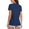 image:imageMAGCOMSEN Womens Workout Tops Short Sleeve UPF 50 Athletic Shirts Quick Dry VNeck TShirt Moisture Wicking Gym Tee04navy