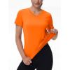 image:imageMAGCOMSEN Womens Workout Tops Short Sleeve UPF 50 Athletic Shirts Quick Dry VNeck TShirt Moisture Wicking Gym Tee05orange