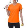 image:imageMAGCOMSEN Womens Workout Tops Short Sleeve UPF 50 Athletic Shirts Quick Dry VNeck TShirt Moisture Wicking Gym Tee05orange