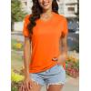 image:imageMAGCOMSEN Womens Workout Tops Short Sleeve UPF 50 Athletic Shirts Quick Dry VNeck TShirt Moisture Wicking Gym Tee05orange