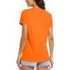 image:imageMAGCOMSEN Womens Workout Tops Short Sleeve UPF 50 Athletic Shirts Quick Dry VNeck TShirt Moisture Wicking Gym Tee05orange
