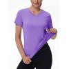 image:imageMAGCOMSEN Womens Workout Tops Short Sleeve UPF 50 Athletic Shirts Quick Dry VNeck TShirt Moisture Wicking Gym Tee06light Purple