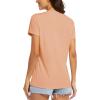 image:imageMAGCOMSEN Womens Workout Tops Short Sleeve UPF 50 Athletic Shirts Quick Dry VNeck TShirt Moisture Wicking Gym TeeApricot