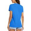 image:imageMAGCOMSEN Womens Workout Tops Short Sleeve UPF 50 Athletic Shirts Quick Dry VNeck TShirt Moisture Wicking Gym TeeAzure