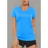 image:imageMAGCOMSEN Womens Workout Tops Short Sleeve UPF 50 Athletic Shirts Quick Dry VNeck TShirt Moisture Wicking Gym TeeAzure