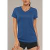 image:imageMAGCOMSEN Womens Workout Tops Short Sleeve UPF 50 Athletic Shirts Quick Dry VNeck TShirt Moisture Wicking Gym TeeBlue Grey