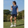 image:imageMAGCOMSEN Womens Workout Tops Short Sleeve UPF 50 Athletic Shirts Quick Dry VNeck TShirt Moisture Wicking Gym TeeBlue Grey