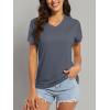 image:imageMAGCOMSEN Womens Workout Tops Short Sleeve UPF 50 Athletic Shirts Quick Dry VNeck TShirt Moisture Wicking Gym TeeDark Grey