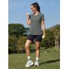 image:imageMAGCOMSEN Womens Workout Tops Short Sleeve UPF 50 Athletic Shirts Quick Dry VNeck TShirt Moisture Wicking Gym TeeDark Grey