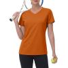 image:imageMAGCOMSEN Womens Workout Tops Short Sleeve UPF 50 Athletic Shirts Quick Dry VNeck TShirt Moisture Wicking Gym TeeDark Orange