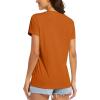 image:imageMAGCOMSEN Womens Workout Tops Short Sleeve UPF 50 Athletic Shirts Quick Dry VNeck TShirt Moisture Wicking Gym TeeDark Orange