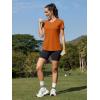image:imageMAGCOMSEN Womens Workout Tops Short Sleeve UPF 50 Athletic Shirts Quick Dry VNeck TShirt Moisture Wicking Gym TeeDark Orange