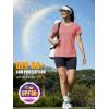 image:imageMAGCOMSEN Womens Workout Tops Short Sleeve UPF 50 Athletic Shirts Quick Dry VNeck TShirt Moisture Wicking Gym TeeGrey Pink