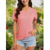 image:imageMAGCOMSEN Womens Workout Tops Short Sleeve UPF 50 Athletic Shirts Quick Dry VNeck TShirt Moisture Wicking Gym TeeGrey Pink
