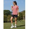 image:imageMAGCOMSEN Womens Workout Tops Short Sleeve UPF 50 Athletic Shirts Quick Dry VNeck TShirt Moisture Wicking Gym TeeGrey Pink