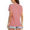 image:imageMAGCOMSEN Womens Workout Tops Short Sleeve UPF 50 Athletic Shirts Quick Dry VNeck TShirt Moisture Wicking Gym TeeGrey Pink