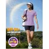 image:imageMAGCOMSEN Womens Workout Tops Short Sleeve UPF 50 Athletic Shirts Quick Dry VNeck TShirt Moisture Wicking Gym TeeGrey Purple